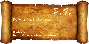 Pávlai Iduna névjegykártya